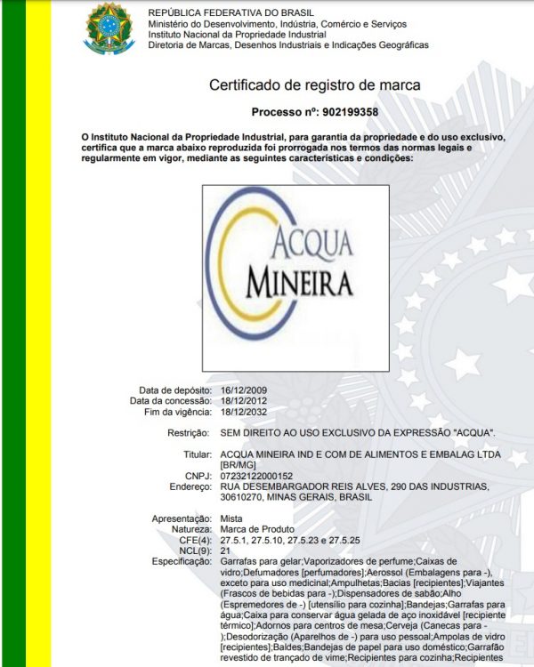 ACQUA MINEIRA