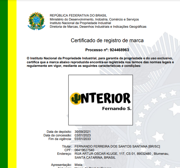 Marca Registrada Interior Fernando S