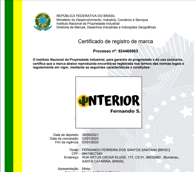 Marca Registrada Interior Fernando S
